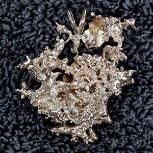 Sterling Silver Freeform Water-Casting Pendant 16.6g - Hand-Crafted / New